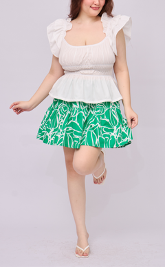 STACY SKORT - GREEN FLOWER LINE