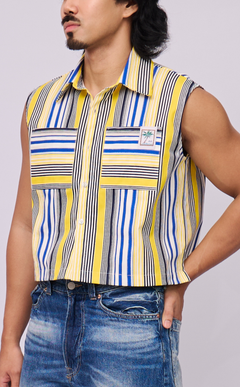 NANO SHIRT - BLUE AND YELLOW STRIPES