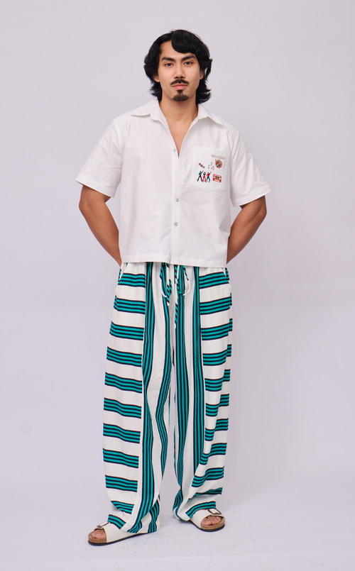 PINO TOP - WHITE OXFORD w/ DISCO EMBRO