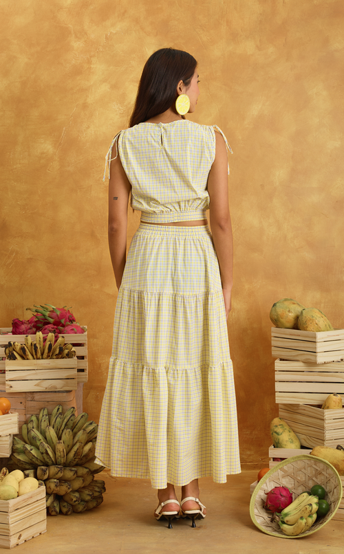 HELENA SKIRT 2.0 - YELLOW MICRO PLAID Shop.TayoStudio