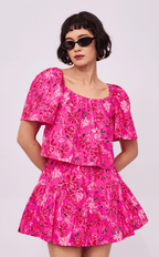 VANIA TOP - NEON PINK FLORAL