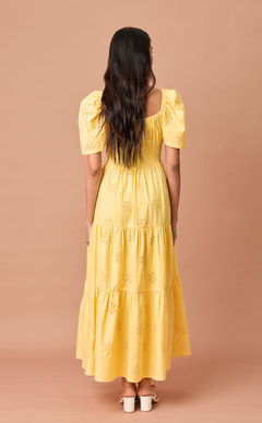 MUTYA DRESS - YELLOW EYELET Shop.TayoStudio