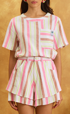 PUERTO SHIRT - PEACHES AND CREAM STRIPES Shop.TayoStudio