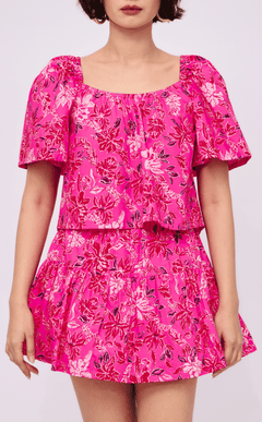 VANIA TOP - NEON PINK FLORAL
