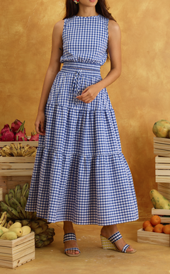HELENA SKIRT 2.0 - BLUE GINGHAM Shop.TayoStudio