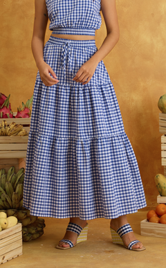 HELENA SKIRT 2.0 - BLUE GINGHAM Shop.TayoStudio