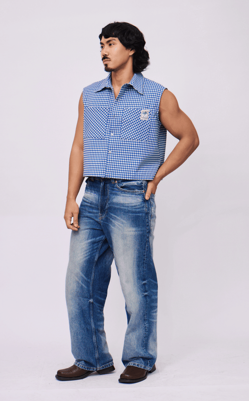 NANO SHIRT - BLUE GINGHAM 2