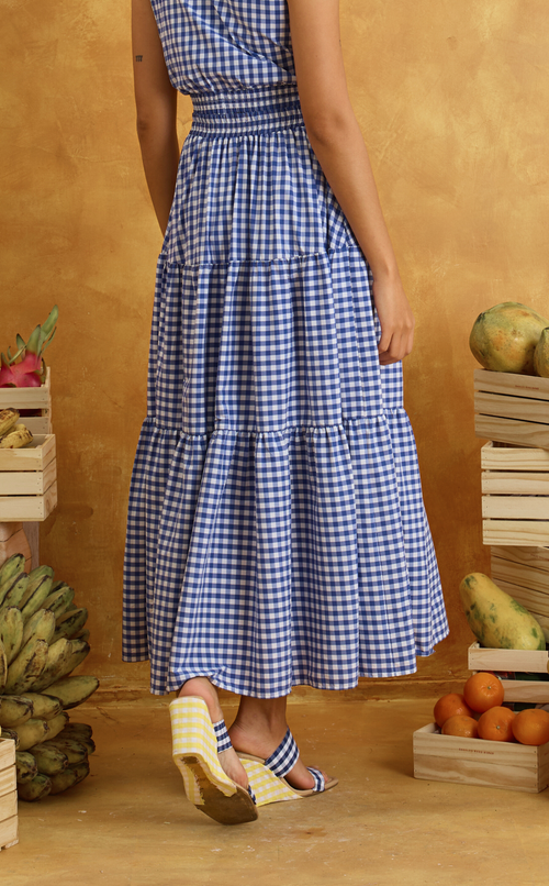 HELENA SKIRT 2.0 - BLUE GINGHAM Shop.TayoStudio