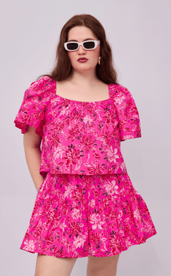 VANIA TOP - NEON PINK FLORAL