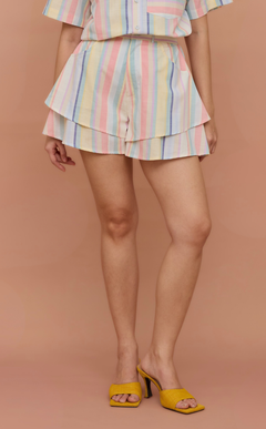 AZUL SHORTS - PASTEL MULTICOLOR STRIPES