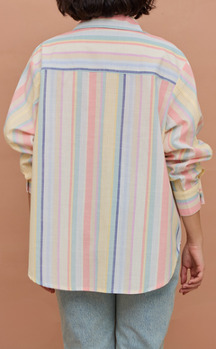 ESCOLTA TOP - PASTEL MULTICOLOR STRIPES w/ EMBLEM
