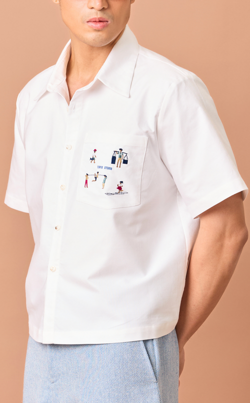 PINO TOP - WHITE OXFORD w/ KAYLE EMBRO Shop.TayoStudio