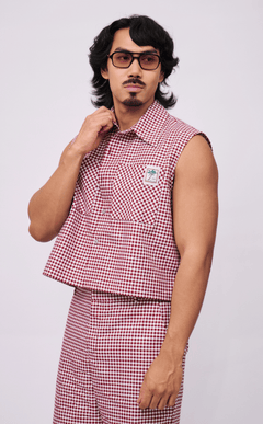 NANO SHIRT - MAROON GINGHAM