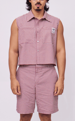 NANO SHIRT - MAROON GINGHAM