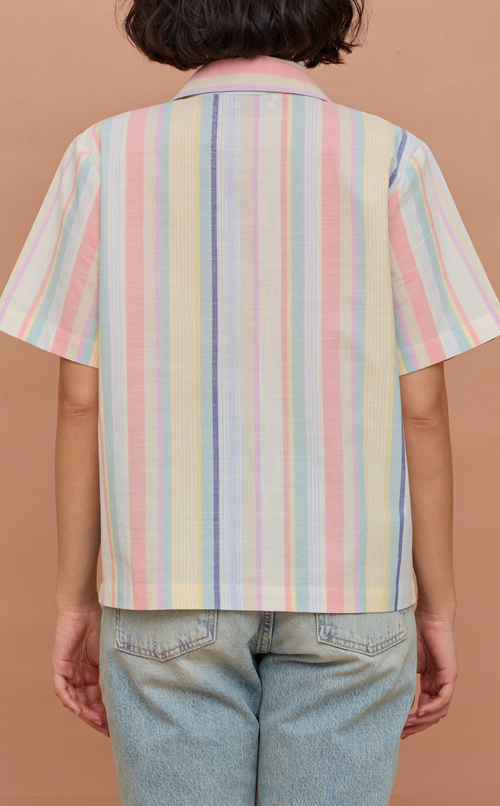 PINO TOP - PASTEL MULTICOLOR STRIPES w/EMBLEM