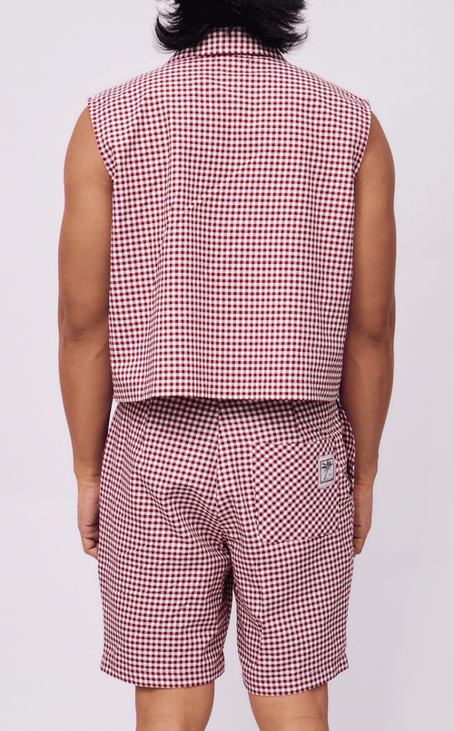 NANO SHIRT - MAROON GINGHAM