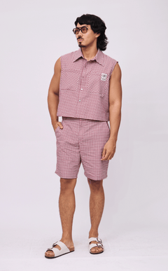 NANO SHIRT - MAROON GINGHAM