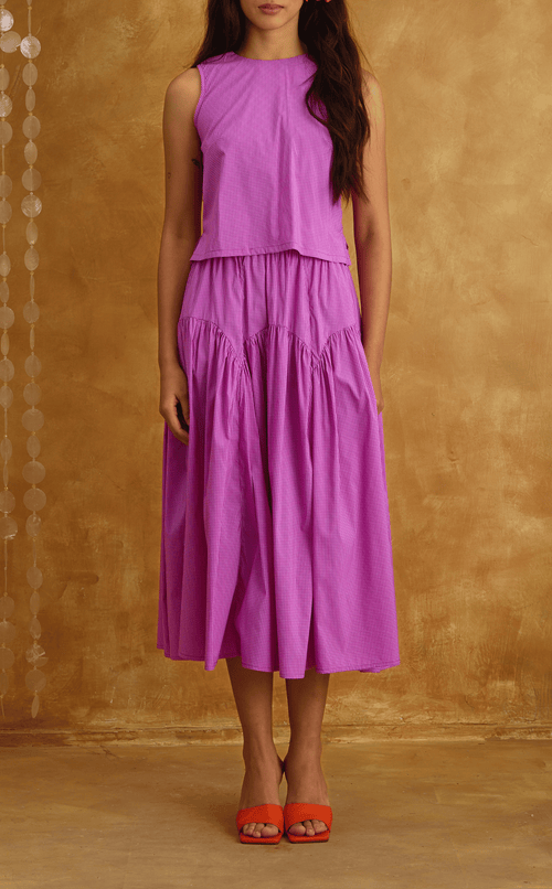 LIGAYA SET - PURPLE GRID