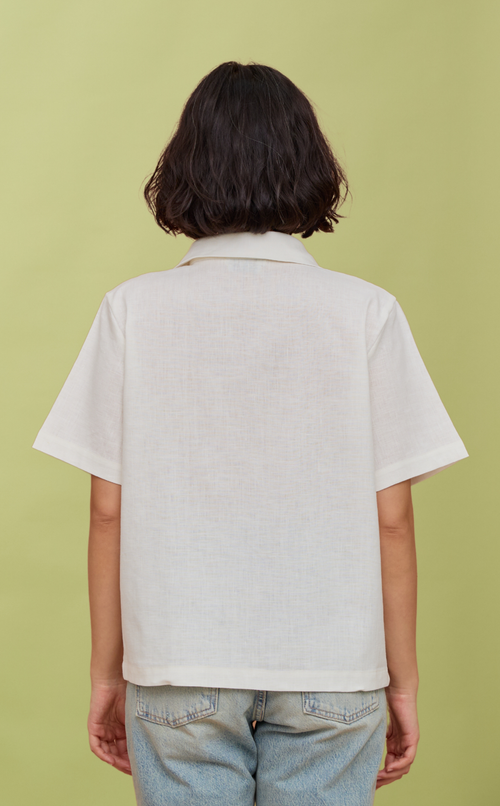 PINO TOP - WHITE OXFORD (APLAYA) W/ EMBRO