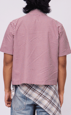 PINO TOP - MAROON GINGHAM w/ NOYPI EMBRO