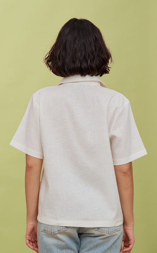 PINO TOP - WHITE OXFORD (APLAYA) W/ EMBRO