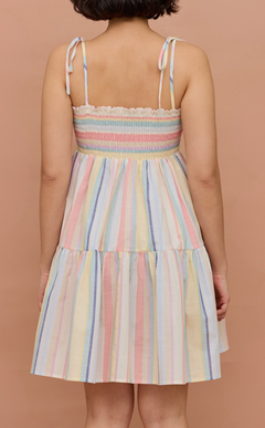 GABI DRESS - PASTEL MULTICOLOR STRIPES