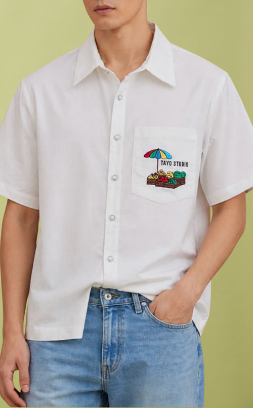 PINO TOP - OFF WHITE LINEN (PALENGKE) W/ EMBRO
