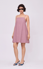 BORA DRESS - MAROON GINGHAM