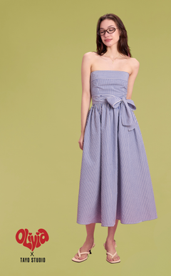 PLUMA DRESS - BLUE SEERSUCKER
