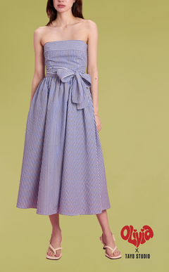 PLUMA DRESS - BLUE SEERSUCKER