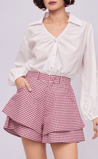 AZUL SHORTS - MAROON GINGHAM