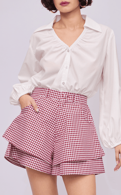 AZUL SHORTS - MAROON GINGHAM