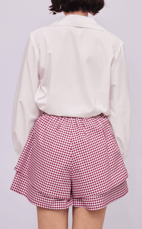 AZUL SHORTS - MAROON GINGHAM