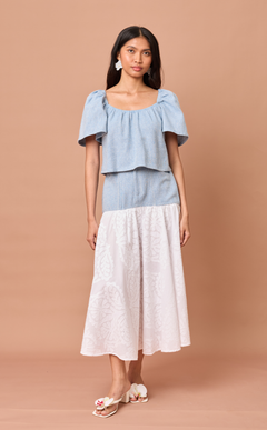 PACITA SKIRT - WHITE LACE COMBI Shop.TayoStudio