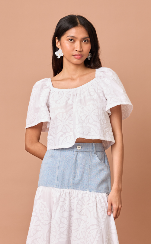 VANIA TOP - WHITE LACE
