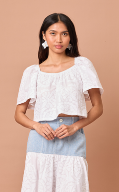 VANIA TOP - WHITE LACE