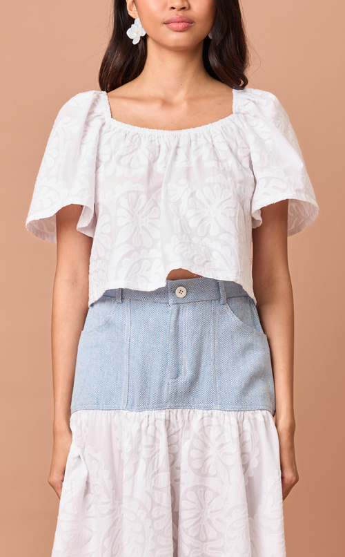 VANIA TOP - WHITE LACE