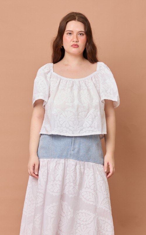 VANIA TOP - WHITE LACE