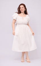 AMELIE DRESS - WHITE POPLIN