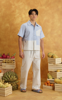 NINYO SHIRT - BLUE NAUTICAL STRIPES Shop.TayoStudio