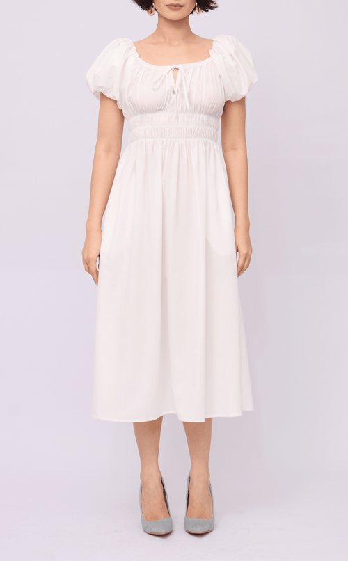 AMELIE DRESS - WHITE POPLIN