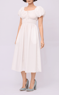 AMELIE DRESS - WHITE POPLIN
