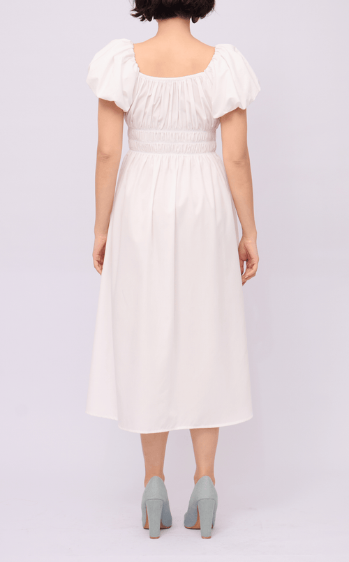 AMELIE DRESS - WHITE POPLIN