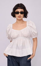 EYA TOP - WHITE POPLIN