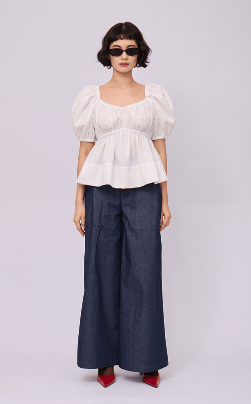 EYA TOP - WHITE POPLIN
