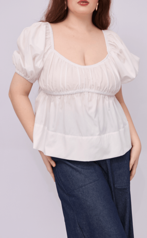 EYA TOP - WHITE POPLIN