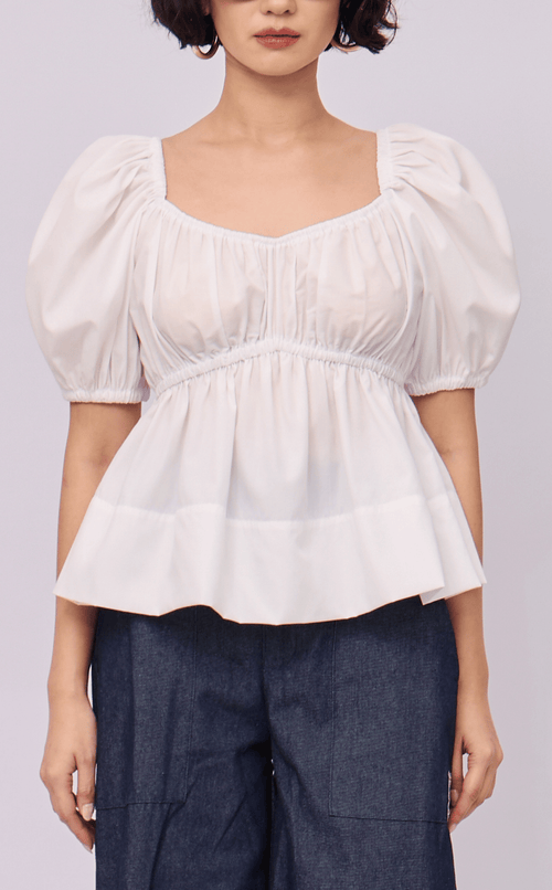 EYA TOP - WHITE POPLIN