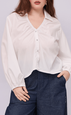 ELISSE TOP - WHITE POPLIN