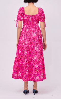 ERIKA DRESS - NEON PINK FLORAL