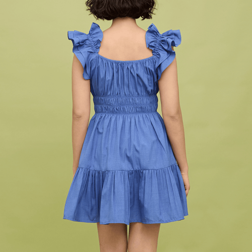 POPPY MINI DRESS - CORNFLOWER